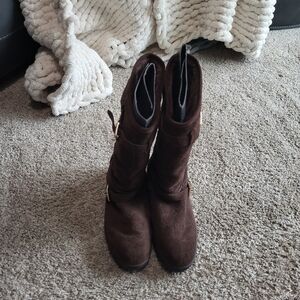 Coach Dark Brown Heeled Boots